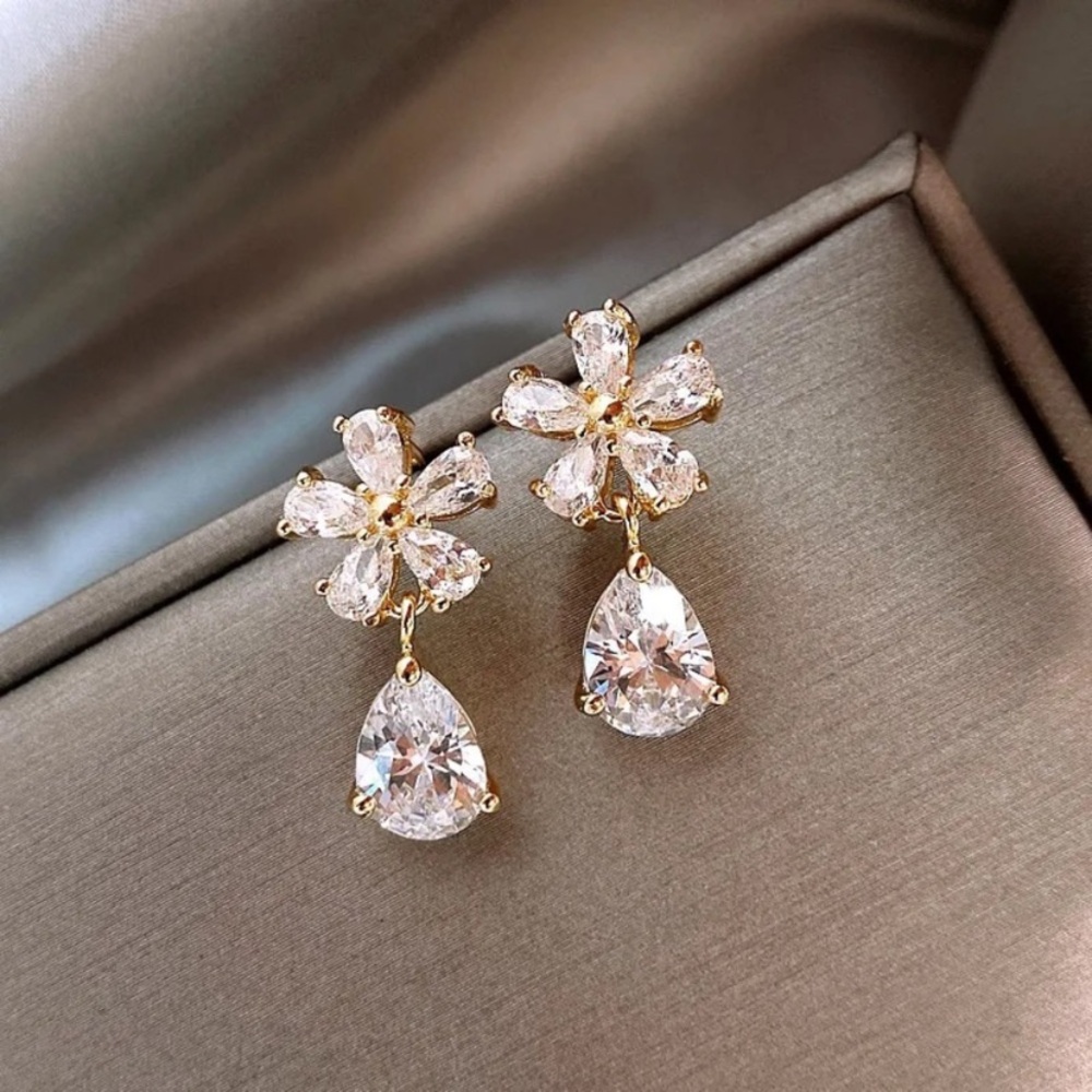5 for $25 Elegant Gold Floral Drop Earrings